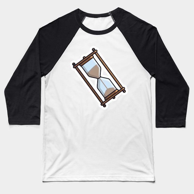 Hourglass with Sand Countdown Sticker design vector illustration. Business and time object icon concept. Sandglass with sand inside to measure time sticker design icon with shadow. Baseball T-Shirt by AlviStudio